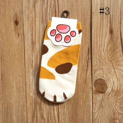 1 pair New Lady Girls Summer Winter Candy Color Kawaii Cute Socks Cartoon Cute Cats Paw Kitty Claws Ankle Short Socks Cute Paw Casual Ankle Socks For Men And Women