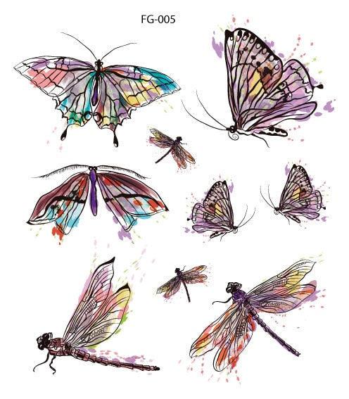 1 Pc Butterfly 3D Temporary Tattoo 52 Style Waterproof Butterfly Tattoos Stickers Temporary Colorful Design For Womens