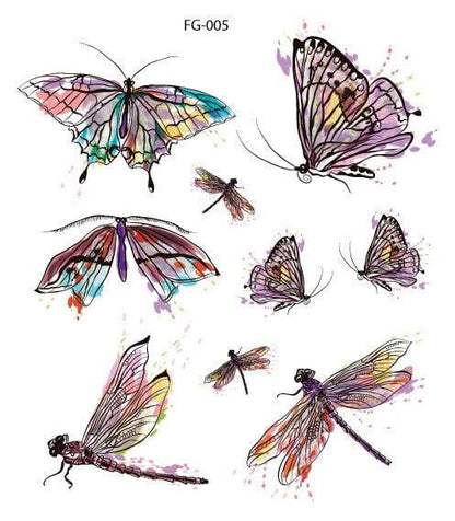 1 Pc Butterfly 3D Temporary Tattoo 52 Style Waterproof Butterfly Tattoos Stickers Temporary Colorful Design For Womens