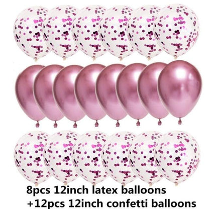 10/20 Star Metallic Confetti Latex Transparent 12inch Balloons For Baby Shower Birthday Party Wedding Decoration