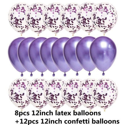 10/20 Star Metallic Confetti Latex Transparent 12inch Balloons For Baby Shower Birthday Party Wedding Decoration