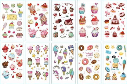 10pcs Dinosaur Sticker Temporary Tatoo Waterproof Colorful Elegant Children Tattoos
