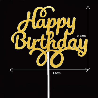10pcs Glitter Happy Birthday Cake Topper Happy Birthday Cake Topper Happy Birthday Cupcake Topper Glitter Gold Decoration Bling Sparkle Decoration Sign Happy Birthday Cake Topper Girl Birthday Dessert Decor