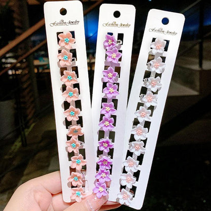 10pcs Small Flower Buckle Hair Clips Hairpins for Women Girls Fashion Hair Styles Holder Hair Pins Claws Wedding Hair Accessories for Brides and Bridesmaids