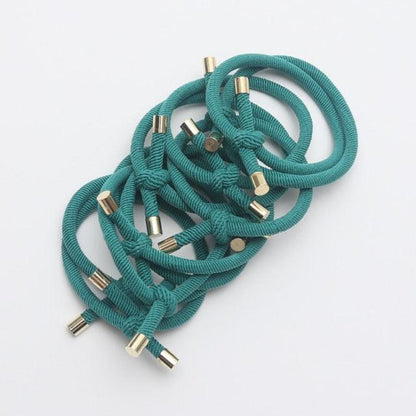 10PCS Women Elastic Hair Rubber Bands High Quality Girls Hair Bands Hair Scrunchies Gold Plated  Hair Accessories Hair Gum Tie Gorgeous Hair Accessories For Women