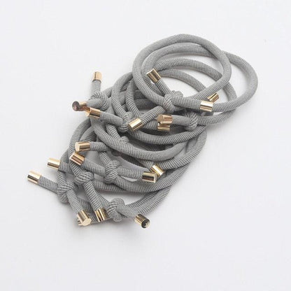 10PCS Women Elastic Hair Rubber Bands High Quality Girls Hair Bands Hair Scrunchies Gold Plated  Hair Accessories Hair Gum Tie Gorgeous Hair Accessories For Women