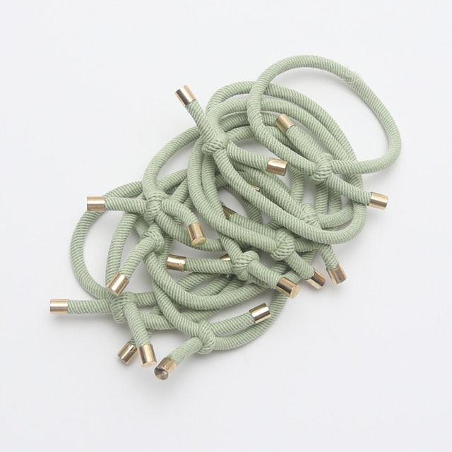 10PCS Women Elastic Hair Rubber Bands High Quality Girls Hair Bands Hair Scrunchies Gold Plated  Hair Accessories Hair Gum Tie Gorgeous Hair Accessories For Women