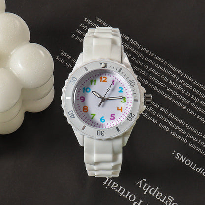 Kids Quartz Watches 50M Waterproof Analog Wristwatches Jelly Clock Students Watch Children PU Band Watch Childrens Analog Wrist Watch With Protective Design Simple Watch For Girls And Boys