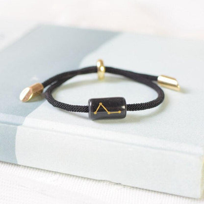 12 Zodiac Bracelet Charm Jewelry Adjustable Braided Rope Couple Bracelets Handmade Navy String Bracelet With Metal Knot Men Women Braided Bracelets Gifts