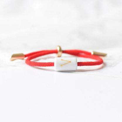 12 Zodiac Bracelet Charm Jewelry Adjustable Braided Rope Couple Bracelets Handmade Navy String Bracelet With Metal Knot Men Women Braided Bracelets Gifts