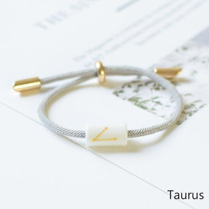 12 Zodiac Bracelet Charm Jewelry Adjustable Braided Rope Couple Bracelets Handmade Navy String Bracelet With Metal Knot Men Women Braided Bracelets Gifts