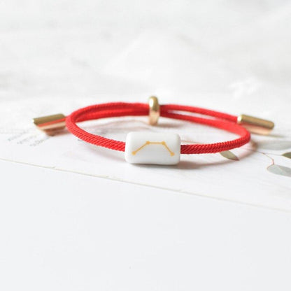 12 Zodiac Bracelet Charm Jewelry Adjustable Braided Rope Couple Bracelets Handmade Navy String Bracelet With Metal Knot Men Women Braided Bracelets Gifts