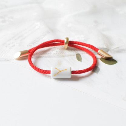 12 Zodiac Bracelet Charm Jewelry Adjustable Braided Rope Couple Bracelets Handmade Navy String Bracelet With Metal Knot Men Women Braided Bracelets Gifts