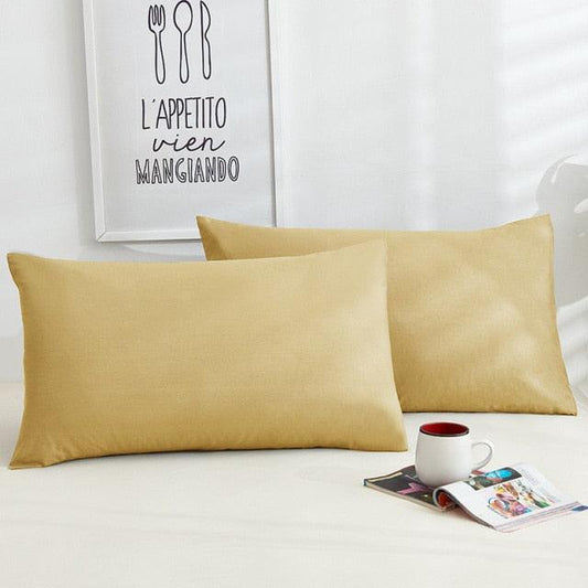 1/2pcs Cotton Pillowcase Solid Color Pillow Cover Home Bed Bedding for Standard Size Solid Color Long Pillow Case Soft Comfortable Adults Double Luxury Body Pillow Cover