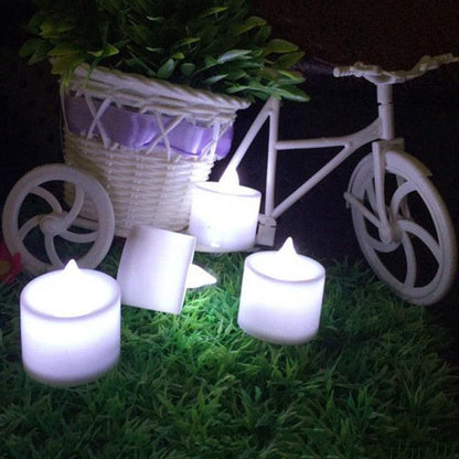 12Pcs Electronic LED Tea Light Candles  Flickering Bulb Battery Operated Flameless LED Tea Light for Seasonal & Festival Celebration Electric Fake Candle Realistic Battery-Powered Flameless Candles for Home Bedroom Party Wedding Festival Decor