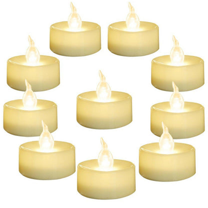 12Pcs New Battery Operated LED Tea Lights Candles  Realistic and Bright Flickering Bulb Battery Operated Flameless LED Tea Light for Seasonal and Festival Celebration Home Decoration Flameless  birthday Decorations Party Supplies