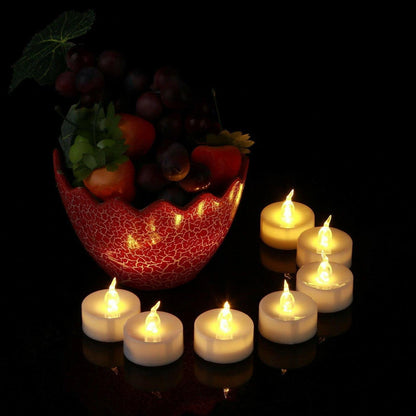 12Pcs New Battery Operated LED Tea Lights Candles  Realistic and Bright Flickering Bulb Battery Operated Flameless LED Tea Light for Seasonal and Festival Celebration Home Decoration Flameless  birthday Decorations Party Supplies
