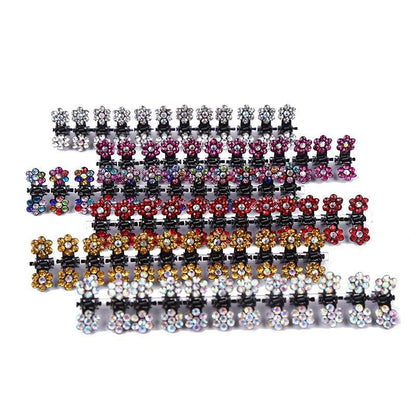 12pcs/set Mini Rhinestone No-Slip Grips Hair Clips for Women Girls Glitter Teeth Metal Clamps Flower Gorgeous Hair Accessories For Brides And Bridesmaids