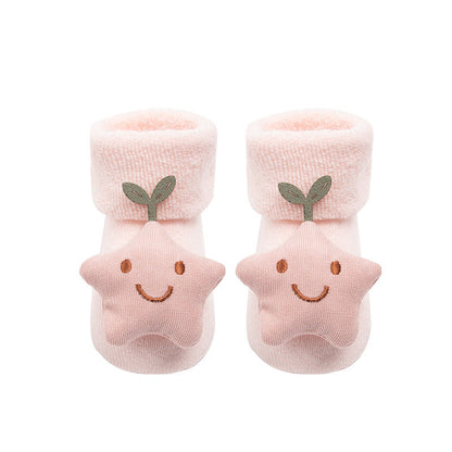 Baby Socks Christmas Anti Slip Short Socks for Baby Newborn Winter Warm Infant Cartoon Girls Boys