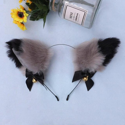 15 Colors Beautiful Masquerade Halloween Cat Ears Cosplay Cat Ear Party Costume Bow Tie Bell Headwear Headband Gorgeous Hair Accessories For Women
