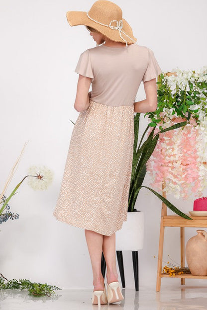 Celeste Plus Size Polka Dot Round Neck Flutter Sleeve Midi Summer Dress For Women – Playful, Feminine, and Stylish Dress for Any Occasion
