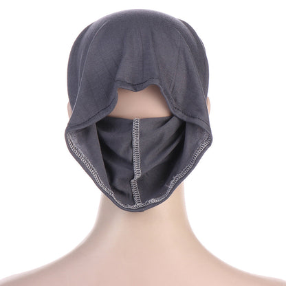 NEW Soft Cotton Hijab Breathable Turban Tie Under Scarf Elegant Ear Hole Stretch Inner Hijabs Lightweight Turban Round Front Under Hijab Caps Female Turban Bonnet