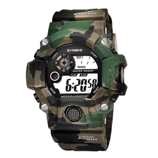 Shock Military Army Mens Watch In Camouflage Style With LED Digital Back Light With Luminous Effect