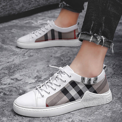 Summer Canvas Mens Breathable Vulcanize Sneakers Light Men Casual Walking Shoe Non-slip Fashionable Sports Shoes Mens Workout Lightweight White Flat Sneakers