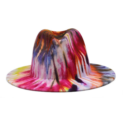 Beautiful Two Tone Luxury Fedora Hat Men's and Women's Hat Unique Retro Design Men's Fedoras Hat Colorful Fedoras Jazz Cap Elegant Soft Hat Wide Brim Party Hats 56-58CM