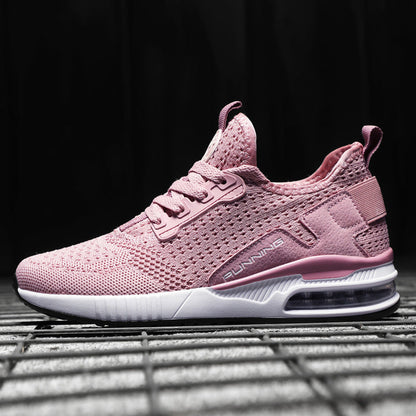 Womens Light Weight Running Sneakers Air Sole Breathable High Quality Sport Women Mesh Running Casual Slip On Flats Comfortable Walking Air Cushion Sneakers