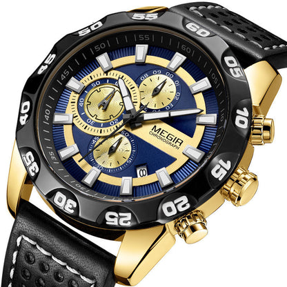 Luxury Men Fashion Watches Quartz Wrist Watches Military Casual Leather Strap Waterproof Elegant Watch