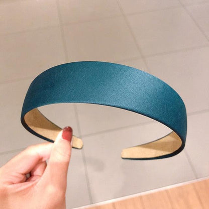 1PC Plastic Fashion Canvas Wide Headband Hair Band Headwear Bezel Hair Accessories For Woman Satin Covered Resin Hairbands Gorgeous Hair Accessories For Women