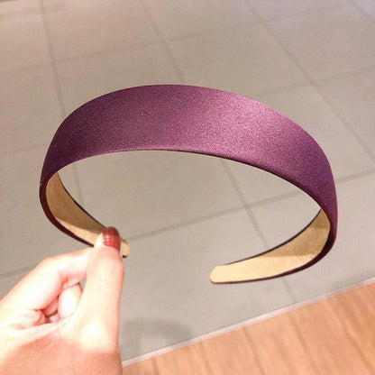 1PC Plastic Fashion Canvas Wide Headband Hair Band Headwear Bezel Hair Accessories For Woman Satin Covered Resin Hairbands Gorgeous Hair Accessories For Women