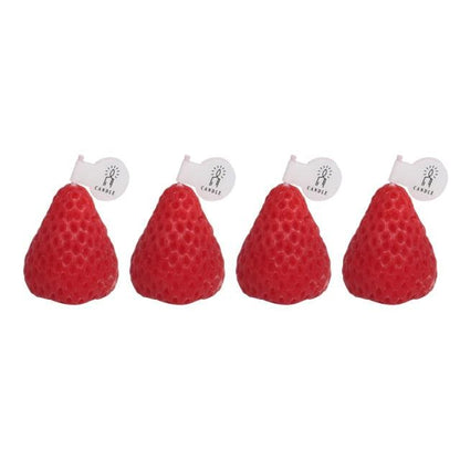 1PC/4PCS Strawberry Decorative Aromatic Candles Strawberry Shaped Scented Candle Mini Soy Wax Candle Small Scented Candle Wax Decorative Candle for Bedroom Bathroom Decoration Parties Soy Wax Scented Candle For Birthday Wedding Candle