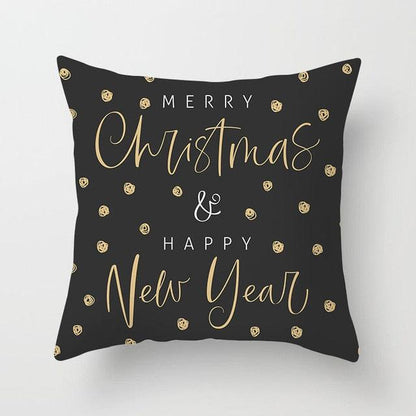 1Pcs Blue Christmas Tree Deer Santa Claus Pattern Polyester Cushion Cover Merry Christmas Throw Cushion Covers Tree Reindeer Star Pillow Case For Party Home Decoration Decorative Sofa Home Decor Pillowcover 45x45cm