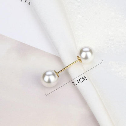 1pcs Fashion Pearl Fixed Strap Charm Safety Pin Sweater Cardigan Clip Brooches Rhinestone Metal Jewelry Sweater Shawl Clips Faux Crystal and Pearl Pins for Fixing on Sweaters