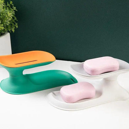 1Pcs Faucet Shape Draining Soap Dish Portable Bathroom Products Double Layer 3Colors Eco-friendly Soap Box Draining Soap Dish Sponge Holder Soap Container with Waterfall Spout for Bathroom Shower Kitchen Sink