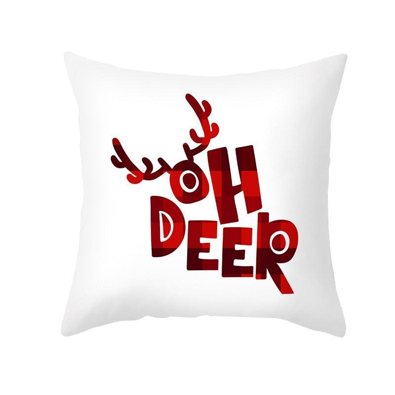 1Pcs Happy New Year Christmas Decorations Pillows Cover Merry Christmas Throw Cushion Covers Tree Reindeer Star Pillow Case For Party Home Decoration 45x45CM