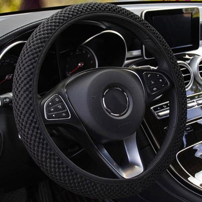 1Pcs Ice Silk Steering Wheel Cover Non-Slip Car Wheel Cover Protector Breathable Microfiber Universal For Leather Viscose, Breathable, Anti-Slip Steering Wheel Cover Wear-resistant Anti-slip Car Accessories Black Red Rose Gray Beige Purple