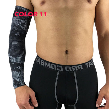 1Pcs Professional Sports Elastic Arm Guard Compression Arm Sleeves For Bike Motorcycle Basketball Volleyball Arm Sleeves Armband Sport Elbow Pads Arm Warmers Outdoor Workout Arm Cover
