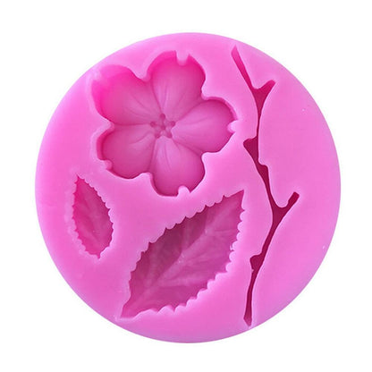 1pcs Silicone Flower Mold Peach Blossom Shape Mold Fondant Patisserie Candy Bar Mould Cake Mold Decoration Kitchen Baking Accessories Peach Blossom Shape Fondant Molds Silicone Baking Mold