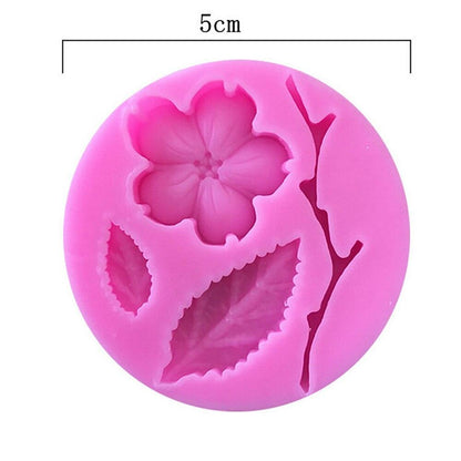 1pcs Silicone Flower Mold Peach Blossom Shape Mold Fondant Patisserie Candy Bar Mould Cake Mold Decoration Kitchen Baking Accessories Peach Blossom Shape Fondant Molds Silicone Baking Mold