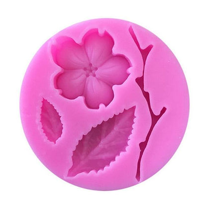 1pcs Silicone Flower Mold Peach Blossom Shape Mold Fondant Patisserie Candy Bar Mould Cake Mold Decoration Kitchen Baking Accessories Peach Blossom Shape Fondant Molds Silicone Baking Mold