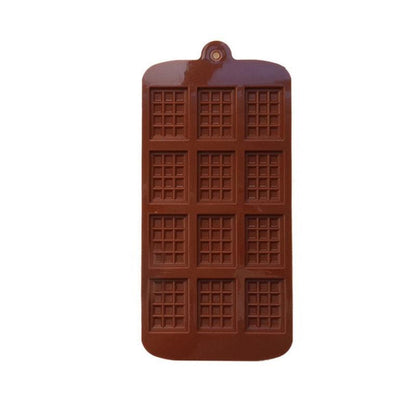 1PCS Silicone Mold 12 Cells Chocolate Mold Fondant Candy Bar Mould Cake Mode Decoration Kitchen Baking Accessories Silicone Break Apart Chocolate Molds Candy Protein Bar Silicone Mold