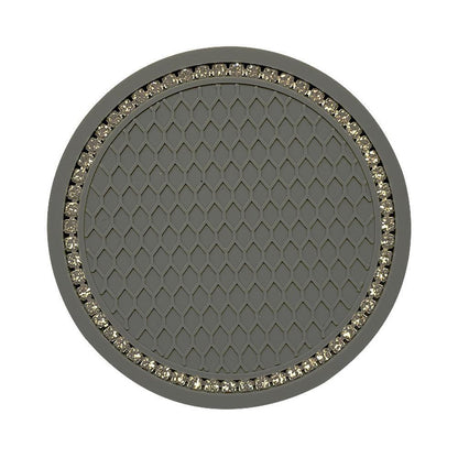 1PCS Universal 7cm Car Style Coasters Pad Pink Cup Holder Mat Rhinestone Waterproof Anti Slip Vehicle Bling Car Coasters Pink PVC Travel Auto Cup Holder Insert Coaster Anti Slip Crystal Vehicle Interior Accessories Cup Mats For Women Girl