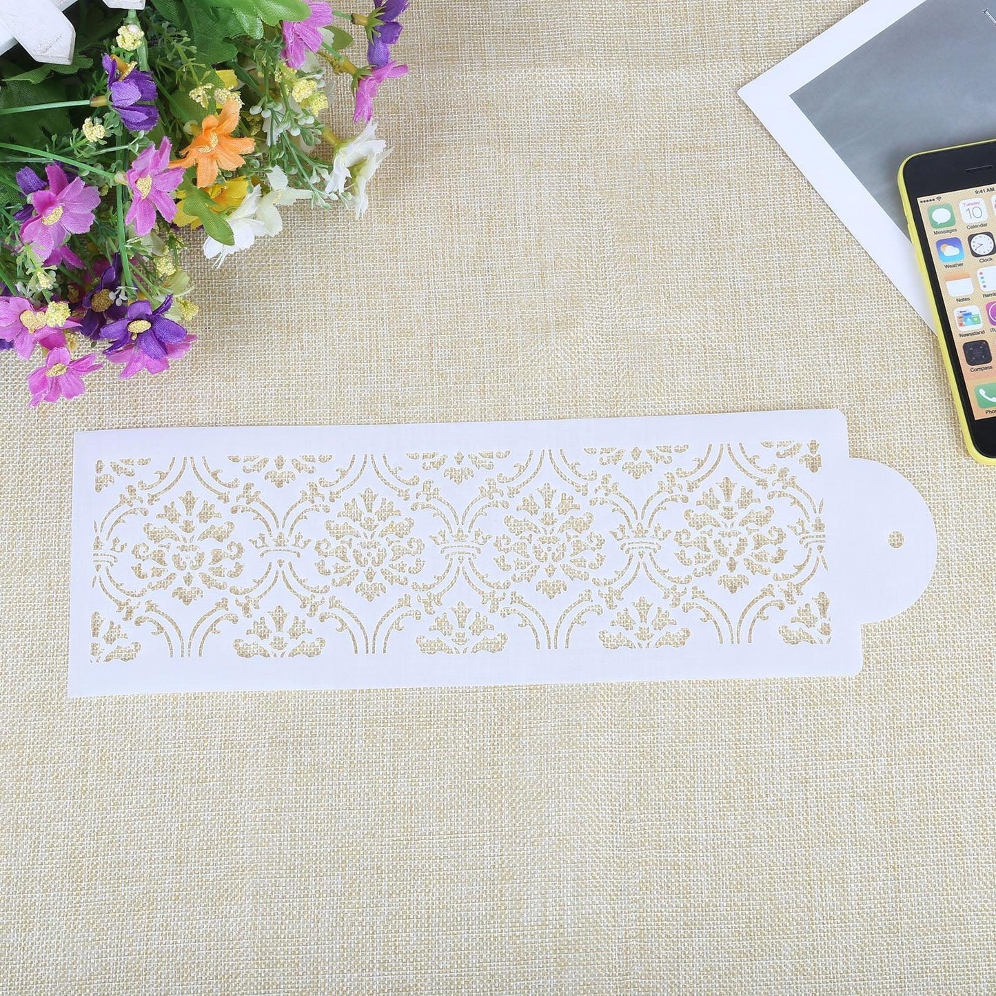 2 Style Cake Side Cupcake Cake Sugarcraft Decoration Cake Mould Plastic Baking Cake Decorating Tool 2 Pieces Cupcake Stencil Cake Side Decorating Templates Powdered Sugar Template Wedding Cake Decor Flower Molding