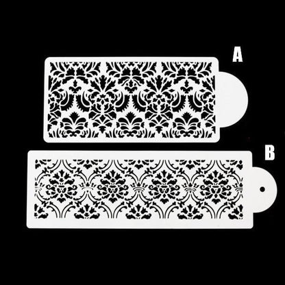 2 Style Cake Side Cupcake Cake Sugarcraft Decoration Cake Mould Plastic Baking Cake Decorating Tool 2 Pieces Cupcake Stencil Cake Side Decorating Templates Powdered Sugar Template Wedding Cake Decor Flower Molding