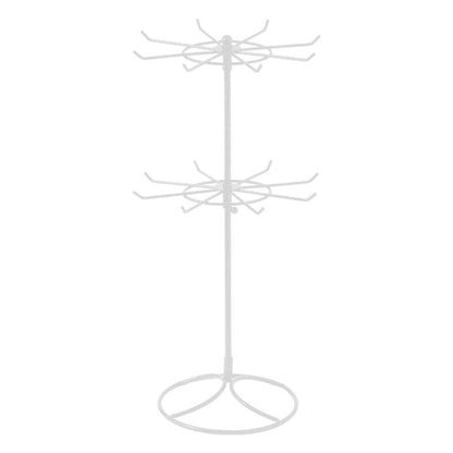 2-Tier Rotary Jewelry Stand Rack Earrings Necklace Display Organizer Holder Rotating Durable Jewelry Rack Display Hanger Rotating 2 Tier Jewelry Tree Organizer in Black Metal Jewelry Organizer