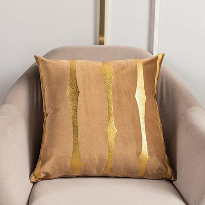 2021 Fashion Striped Pillowcase Festival Home Bronzing Square Decorative Throw Pillow Cover With Gold Striped Cushion Cases Modern Luxury Pillowcases Cushion Cover Soft Fabric Pillow Cases Decorative 45x45CM