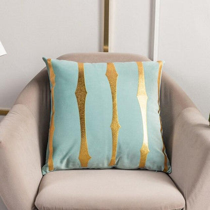 2021 Fashion Striped Pillowcase Festival Home Bronzing Square Decorative Throw Pillow Cover With Gold Striped Cushion Cases Modern Luxury Pillowcases Cushion Cover Soft Fabric Pillow Cases Decorative 45x45CM